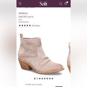 Sofft Ambrea Ankle Boots NWT (Lilac)